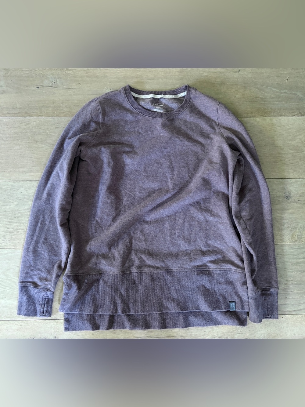 LL Bean cozy sweatshirt athlesiure workout relaxed fit soft interior - sz medium